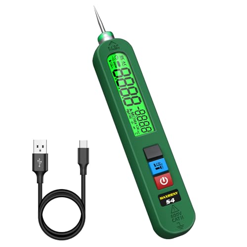 AC Rechargeable Voltage Tester Pen 12-300V Large Screen Single Pole Electrical Leak Tester with Audible and Visual Alarm Live Wire Phase Detector with Flashlight