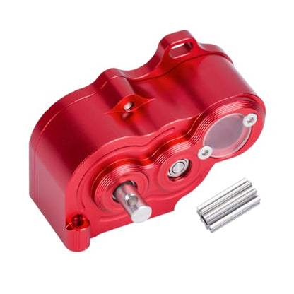 SCX10 TRX4 Gearbox,LCG Crawler R2 Metal Transmission Low Center of Gravity Gearbox for 1/10 RC Car SCX10 TRX4 RC4WD Capra Axle DIY Chassis(Red) - color: Red