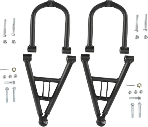 Heavy Duty ATV Front A Arm Suspension Kit Upper Lower Swing Arm Set 200mm 300mm Steel Replacement for 125cc-250cc Go Kart Quad Buggy 4 Wheeler Off Road Front Suspension Arms