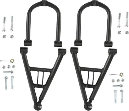Heavy Duty ATV Front A Arm Suspension Kit Upper Lower Swing Arm Set 200mm 300mm Steel Replacement for 125cc-250cc Go Kart Quad Buggy 4 Wheeler Off Road Front Suspension Arms