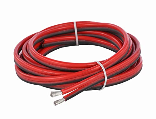 TUOFENG 12 AWG Silicone Electrical Wire, 30 Feet | 15 ft Black and 15 ft Red, 2 Conductor Parallel Wire, Soft and Flexible, Tinned Copper Wire, Insulated Stranded Wires - size: 12 AWG 2 parallel wire 15ft