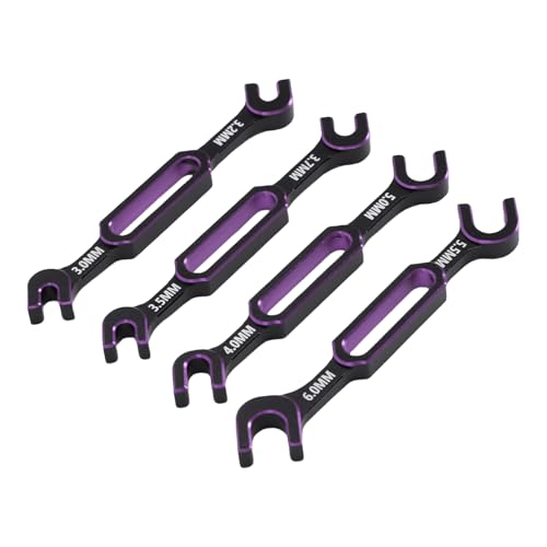Dpofirs Compact RC Universal Wrench Kit 8pcs | 3.0-6.0mm Turnbuckle Nut Ball Joint Remover for Boat Crawler Car (Purple) - color: Purple