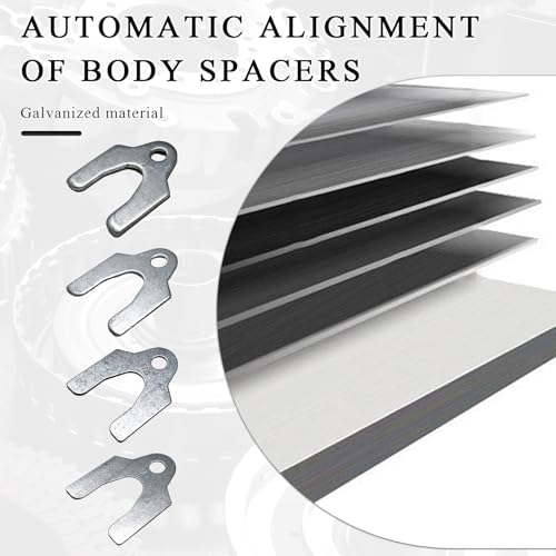 Sun Walker 144 PCS Car Alignment Body Shim, 1/64" 1/32" 1/16" 1/8" Adjusting Parts Camber Shims with Storage Box, Universal Zinc Plated Auto Body Alignment Spacers Assortment Set