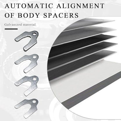Sun Walker 144 PCS Car Alignment Body Shim, 1/64" 1/32" 1/16" 1/8" Adjusting Parts Camber Shims with Storage Box, Universal Zinc Plated Auto Body Alignment Spacers Assortment Set