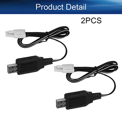 Heyiarbeit EL-2P Reverse USB Charging Cable for RC Car 4.8 V 250mA Ni-MH Ni-CD Battery 2pcs - size: EL-2P 2Pcs