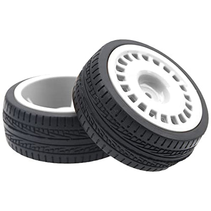 Outer Diameter 70mm Rubber Tires & Nylon 12mm Hex Hub Wheel Rims Compatible with Tamiya HPI Kyosho HSP 1/10 1/12 On-Road Touring Car,WLtoys 1/14 144001 1/18 A959B RC Buggy (White) - color: White
