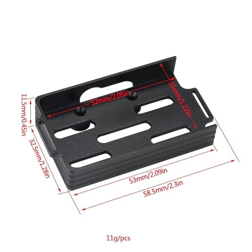 RC Battery Tray Mounting Plate with Tie Replacement Universal RC Accessory Upgrade Part for TRX4M 1/18 Car Hobby Car Vehicle- Black - color: Black