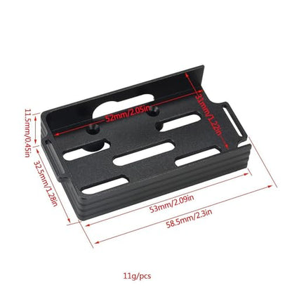 RC Battery Tray Mounting Plate with Tie Replacement Universal RC Accessory Upgrade Part for TRX4M 1/18 Car Hobby Car Vehicle- Black - color: Black