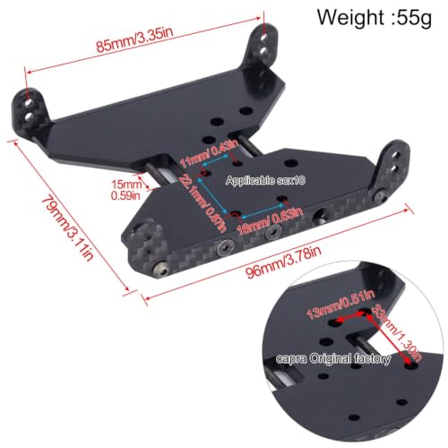 Carbon Fiber & Delrin Skid Plate for 1/10 RC Axial Capra 1.9 UTB | Lightweight & durable, protects chassis & transmission, bolt-on fit for Capra 1.9, upgrade stock plastic plate.