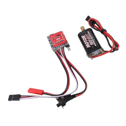 Changor 30A Mini Brush ESC Powerful Brushed Electronic Speed Controller with Brake for 1/16 1/18 /24 RC Cars Boats Compact Design (60T) - size: 60T