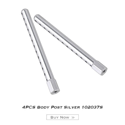 Mxfans 4X 2.36 Silver Al Body Post Bracket Replacement for HSP RC1:10 On-Road 102037S
