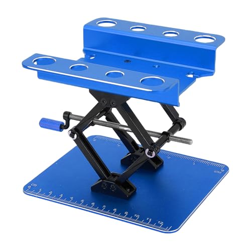 Mtlavishness RC Car Repair Work Stand with Manual Lift Lower Workstation 2.36 Inch to 5.51 Inch Height Adjustment Anti Slip Pad Hand Crank Structure Multi Functional (Black Blue) - color: Black Blue