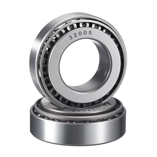 2 Pack 32005 Tapered Roller Bearing Cone and Cup Set | 25mm Bore 47mm OD 15mm Cup Width, Chrome Steel Taper Bearings Set, ABEC-3 - size: 32005