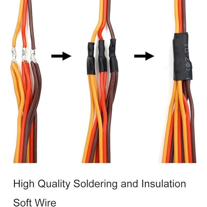 Servo Y Harness Splitter Cable, JR/Futaba Style 1to2 and 1to3 | Includes 5pcs 1to2 and 2pcs 1to3 leads. Ideal for RC cars, airplanes, helicopters, and DIY electronics prototyping. - style: 5PCS 1to2 and 2PCS 1to3