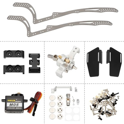 MEUS RACING Titanium LCG Chassis MD24 Dig Chassis for Axial SCX24 1/24 RC Crawler Upgrades (MD24 Dig Chassis) - color: Md24 Dig Chassis