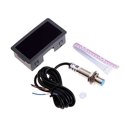 4 Digital LED Tachometer RPM Speed Meter+Hall Proximity Switch Sensor NPN for Lathe/Mower / / Spring 10-9999RPM Speed Tester Velocimetry Non-Contact Tachometer Tach Electric Motor Gauge Range - color: Green