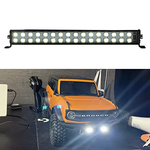 RC Light Bar Roof LED Lamp Body Shell Double Roof Light Compatible with Traxxas Slash Rustler Trx4 Axial SCX10 Tamiya Wraith D90 Gen8 1/10 Scale RC Crawler Car Truck (32 Led)