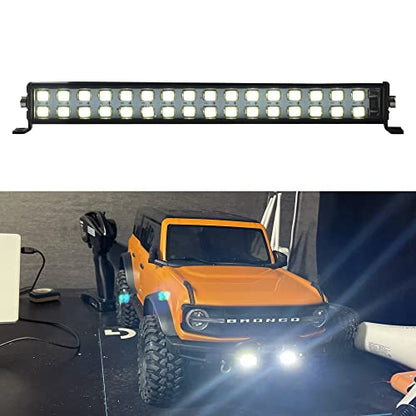 RC Light Bar Roof LED Lamp Body Shell Double Roof Light Compatible with Traxxas Slash Rustler Trx4 Axial SCX10 Tamiya Wraith D90 Gen8 1/10 Scale RC Crawler Car Truck (32 Led)