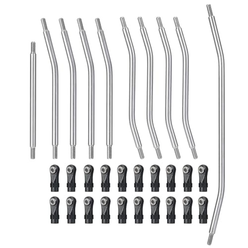 RC Car Upgrade Parts for Axial for Wraith 90018 90048 Rr10 1/10 Rc Car Parts Stainless Steel Steering Linkage Link Rod Set with Nylon Ball End - size: 90018