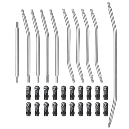 RC Car Upgrade Parts for Axial for Wraith 90018 90048 Rr10 1/10 Rc Car Parts Stainless Steel Steering Linkage Link Rod Set with Nylon Ball End - size: 90018