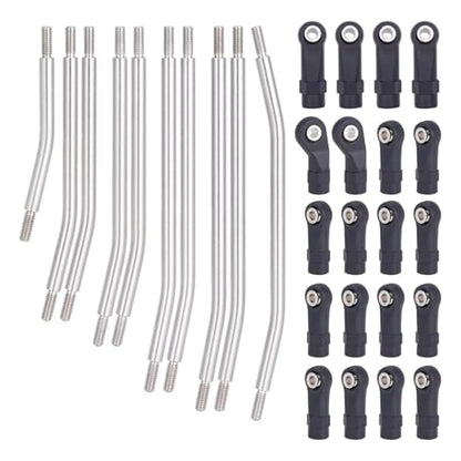 RC Modifications Spare Compatible With Axial For SCX10 II 1/10 RC Crawler Car Upgrade Parts Stainless Steel Links Rod Set With Ball End 90046 - size: 313mm