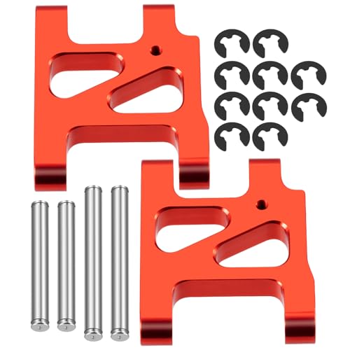2PCS RC Aluminum Alloy Front Lower Swing Arm Suspension A-Arms Set Compatible with 1/10 Tamiya TA01 RC Car Upgrades (Red) - color: Red