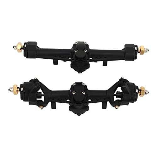 RC Car Front Rear Portal Axle Kit High Performance Plastic Housing Upgraded Heightened Axle Assembly Set for 1/24 Axial SCX24 Crawler Truck (Black) - color: Black