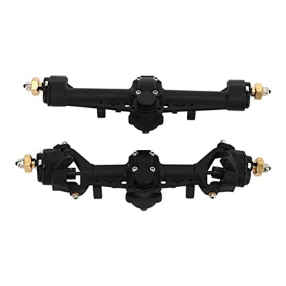 RC Car Front Rear Portal Axle Kit High Performance Plastic Housing Upgraded Heightened Axle Assembly Set for 1/24 Axial SCX24 Crawler Truck (Black) - color: Black