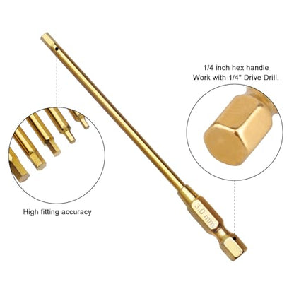 1.27mm 1.5mm 2.0mm 2.5mm 3.0mm Hex Bit Set Allen Wrench Drill Bits Compatible with Power Drills Impact Driver Electric Screwgun RC Tool Kit (5-Pack)