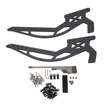 RC Crawler Wheelbase Chassis Kit, 110/ RC Crawler Carbon Frame, Strength Chassis Girder Rails with Shock Absorption, Replacement for, Aluminum Alloy Construction
