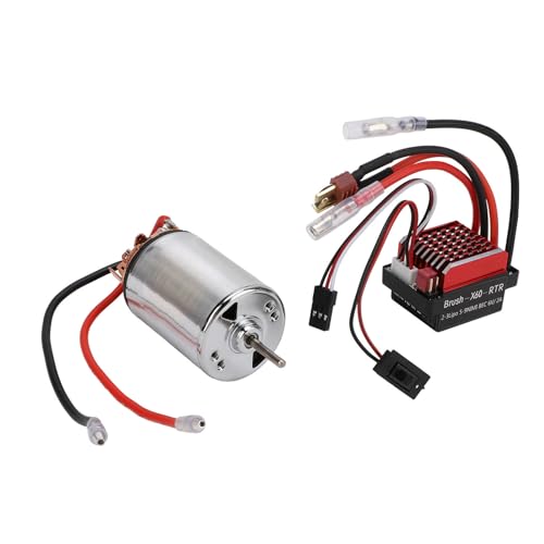 Pilipane 550 Brushed Motor RC Car ESC 60A High Torsion Low Noise Bidirectional Bearing with T Plug for SCX10 1/10 RC Crawler Stainless Steel Aluminum Alloy Plastic 35x62.5mm (23T) - size: 23T