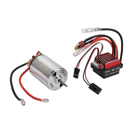 Pilipane 550 Brushed Motor RC Car ESC 60A High Torsion Low Noise Bidirectional Bearing with T Plug for SCX10 1/10 RC Crawler Stainless Steel Aluminum Alloy Plastic 35x62.5mm (23T) - size: 23T
