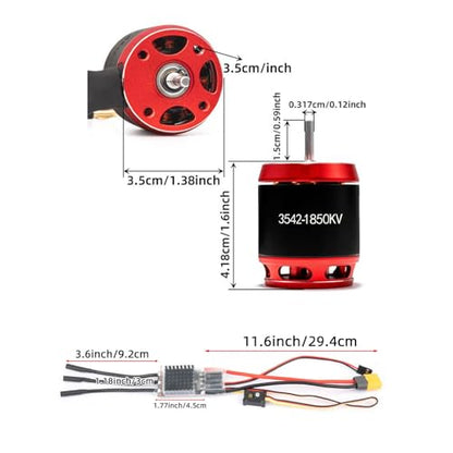 Keenso Brushless Motor Combo, Metal RC Crawler ESC Motor Set 1850KV 80A for Axial SCX10 High Performance Trail Use