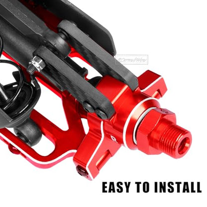 RC Alloy Aluminium Front Steering Blocks & Caster Blocks & Rear Stub Axle Carriers Upgrades Part for 1/10 Kraton 4S BLX,Outcast 4S BLX,1/8 Mojave 4S BLX,Red - color: Red(1set)