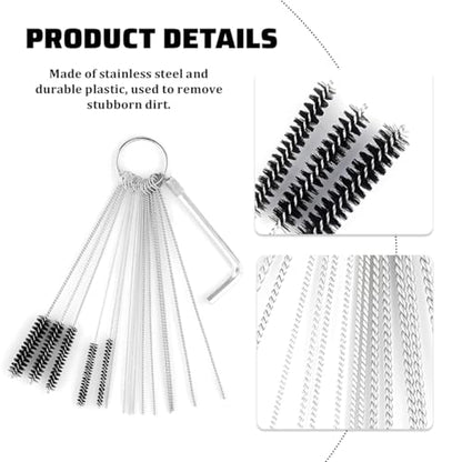 Car Carburetor Cleaner Kit, Carbon Dirt Torch Tip Cleaner Set with 15 Nylon Brushes 30 Cleaning Needles 1 Hex Wrench, Carb Carburetor Clean Tool, Suitable for Carb Spray Gun