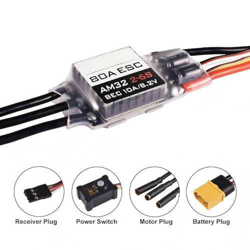 3542 Outrunner Brushless Motor with 80A AM32 ESC, 1630KV/2250KV Options, Compatible with 1/10 and 1/12 RC Crawler Cars (ESC) - color: ESC