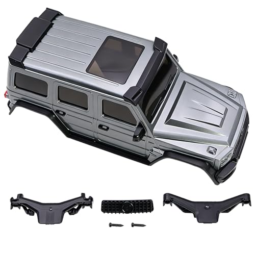 for AXIAL SCX30 Plastic Painted Unpainted Body kit Shell Cover with Light Bucket Mount Spare Tire Mount for 1/30 RC Crawler Replace DIY Upgrade (Gray) - color: Gray
