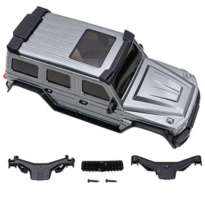 for AXIAL SCX30 Plastic Painted Unpainted Body kit Shell Cover with Light Bucket Mount Spare Tire Mount for 1/30 RC Crawler Replace DIY Upgrade (Gray) - color: Gray