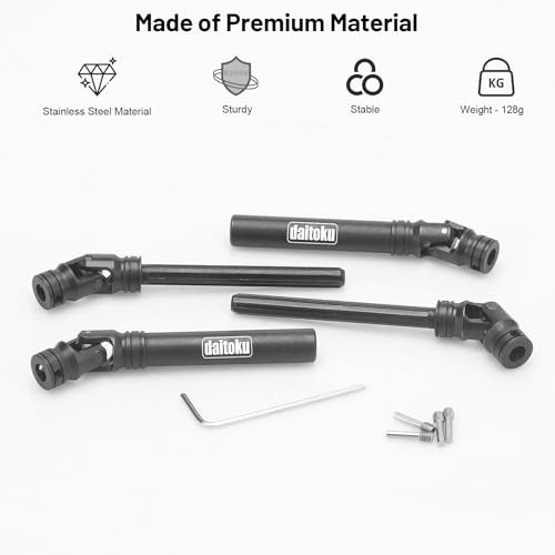 daitoku Steel Centre Drive Shaft CVD Driveshaft Upgrade Parts 105-155mm for 1/10 Axial SCX10 Redcat Gen7 /Pro RC4WD D90 RC Crawler Car (2PCS)