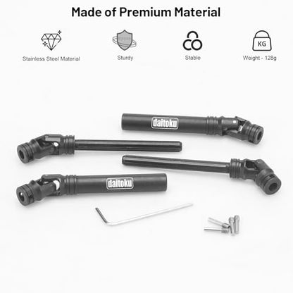 daitoku Steel Centre Drive Shaft CVD Driveshaft Upgrade Parts 105-155mm for 1/10 Axial SCX10 Redcat Gen7 /Pro RC4WD D90 RC Crawler Car (2PCS)