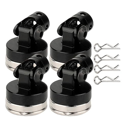 4PCS RC Magnetic Body Post with Clips,Alloy Magnetic Stealth Invisible Body Shell Mount Column Compatible with HSP Redcat Himoto Traxxas SCX10 4WD 1/10 RC Car (Black)