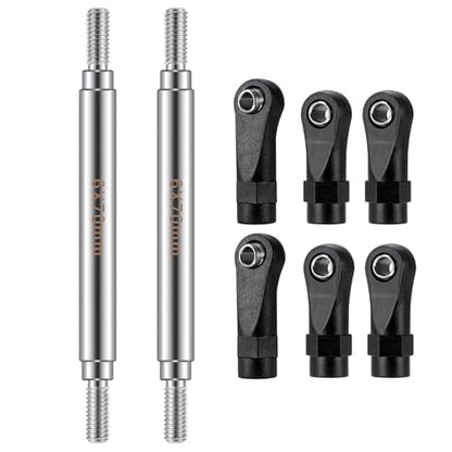 Straight Chassis Links - Stainless Steel Link Set High Clearance Linkage Link Rod with Plastic Rod Ends 50mm-100mm Compatible with 1/10 RC Crawler Axial SCX10 II III TRX4 (70mm) - color: 70mm