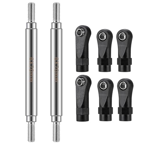 Straight Chassis Links - Stainless Steel Link Set High Clearance Linkage Link Rod with Plastic Rod Ends 50mm-100mm Compatible with 1/10 RC Crawler Axial SCX10 II III TRX4 (70mm) - color: 70mm