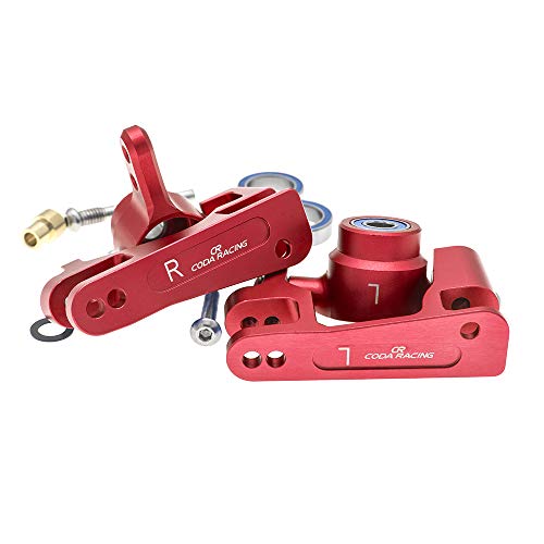 RC Alloy Caster Block&Steering Blocks for Traxxas 1/10 4X4 Slash, Stampede, Rustler 4WD -Replaces Part 6837 6832 - color: Red