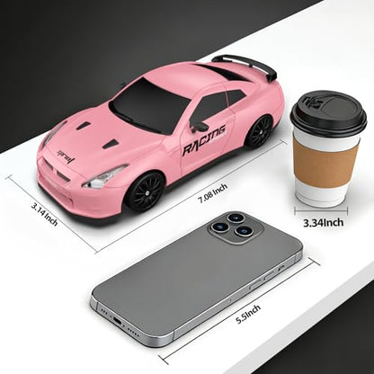 Remote Control Car RC Drift Car 2.4GHz 1:24 Scale 4WD 15KM/H High Speed Model Vehicle with LED Lights Drifting Tire Racing Sport Toy Car for Adults Boys Girls Kids Gift - color: C-pink