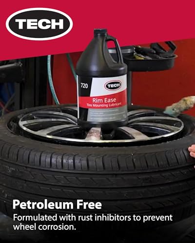 TECH Rim Ease Tire Mounting Lube - Petro/Silicone Free Inhibitor 1 Gallon | Petroleum And Silicone-Free Formula Features Rust Inhibitors In A Ready-To-Use Solution