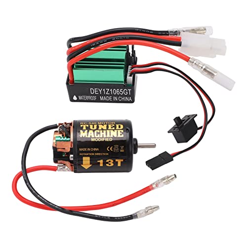 SUNGOOYUE Brushed Motor ESC Combo 540 Brushed Motor with 65A ESC Iron Copper Plastic 13T 7.2V to 7.4V for SCX10 90046 RC Car Upgrade