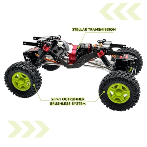 furitek 1/18 RC Crawler TerraX Active Pro 4WS – 1/18 ARTR RC Rock Crawler Remote Control Car w 4-Wheel Steering, Full Kit RTR Ready-to-Run 2-in-1 Outrunner Brushless System - color: Champagne Nude