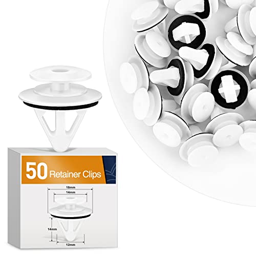 GOOACC 50Pcs Car Door Trim Panel Retainer Clips for Mazda | Bumper Fastener Rivet Clips G18K-51-SJ3 G18K51SJ3 Mazda 2, 3, 5, 6, CX-7, CX-9, MPV, MX-5 Miata, Protege RX-8 with Seal Ring - color: 50Pcs Door Trim Panel Retainer