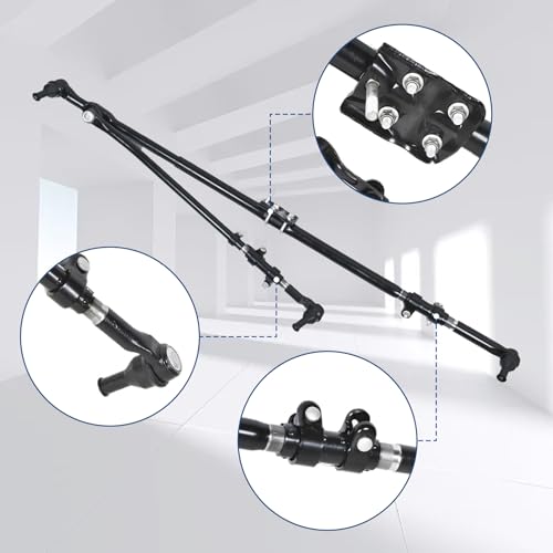 Silscvtt Steering Linkage Drag Link Tie Rod Upgrade Pitman Arm and Damper Drag Kit Replacement for Ram 1500/2500/3500 Pickup 4 x 4 Model 2003-2013